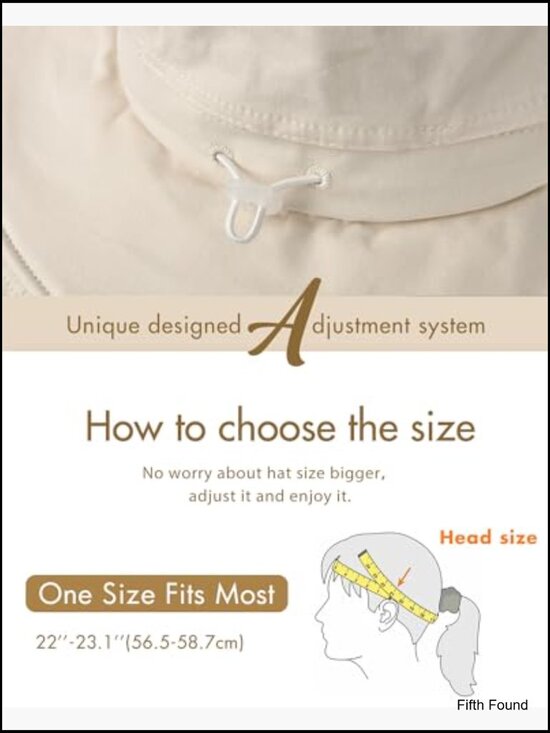 Wide Brim Sun Hat with Ponytail Hole, Foldable, Adjustable, 100% Cotton
